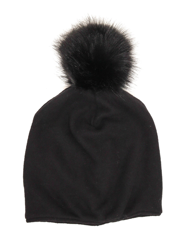Pom Pon Milano Stitching Hat Black