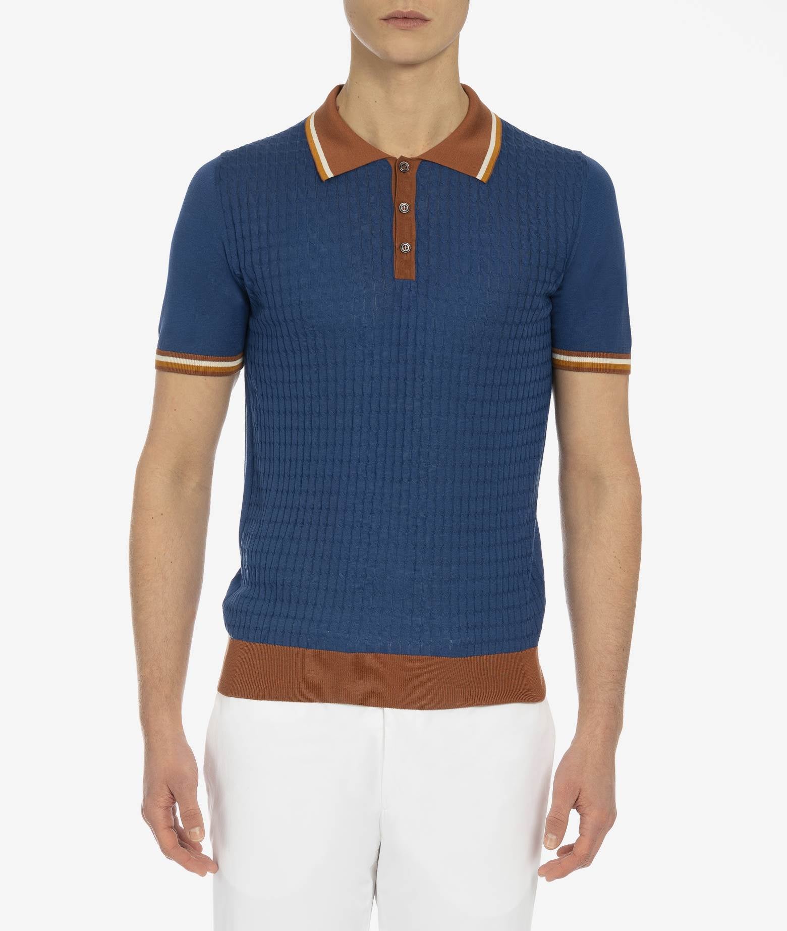 Silk Polo Positano Red Light Knitwear