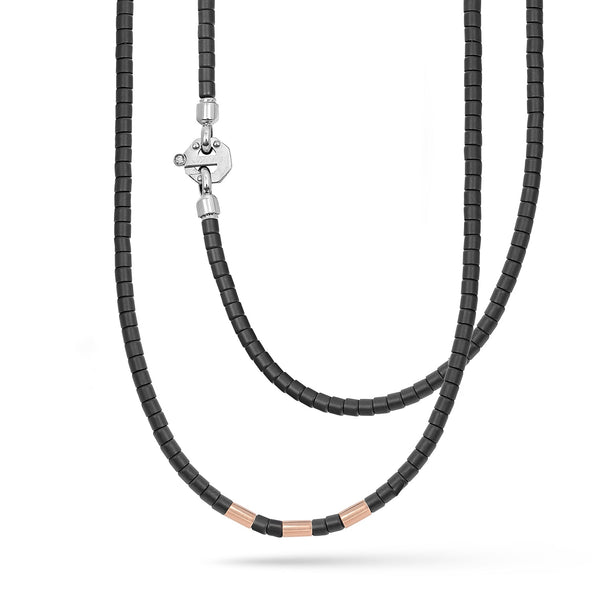 Barakà 18 kt rose gold necklace in black