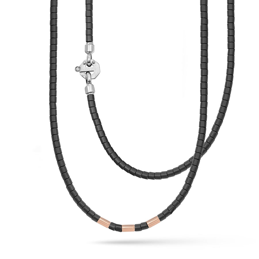 Barakà 18 kt rose gold necklace in black