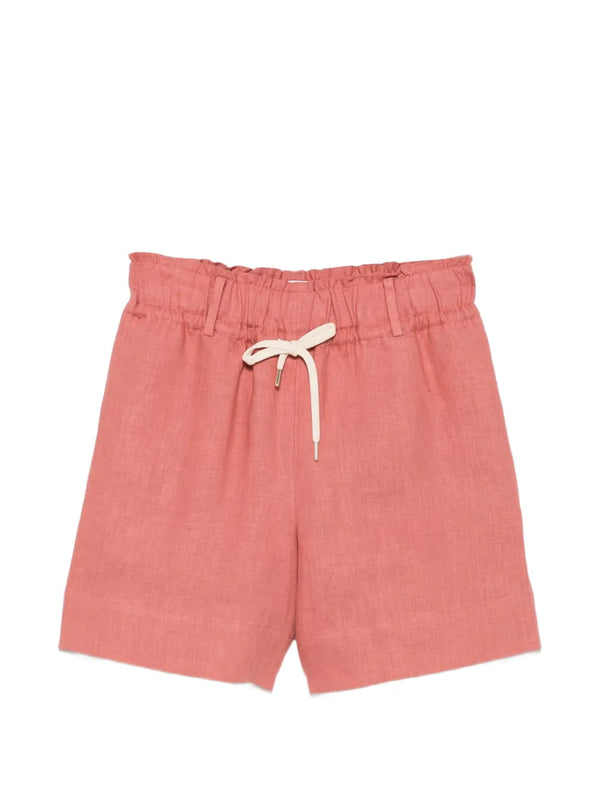 Eleventy Outer: Linen 100% shorts in raspberry pink