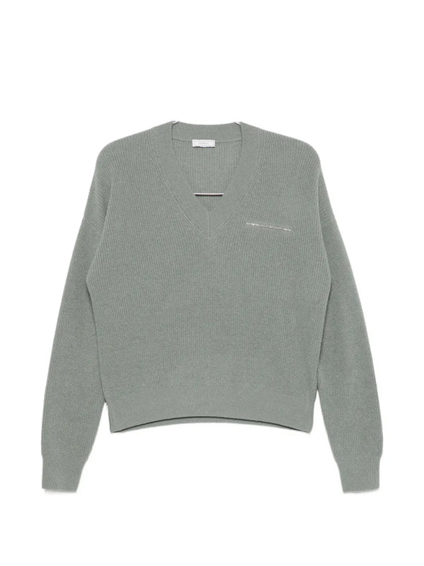 Peserico Virgin Wool 55% sweater in sage green