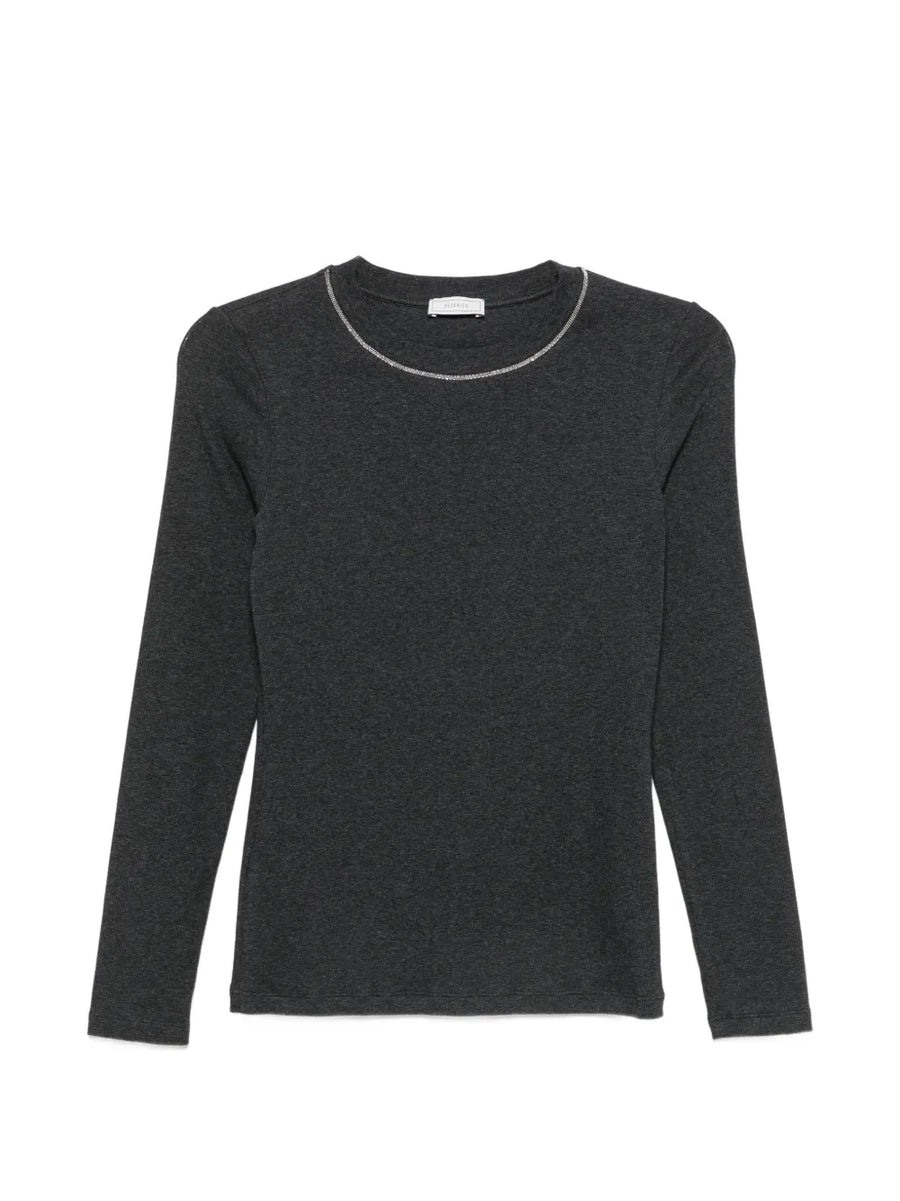 Peserico Cotton 94% t-shirt in charcoal