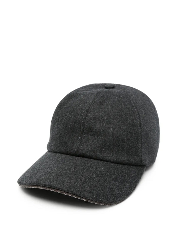 Peserico Virgin Wool 90% baseball cap in gray