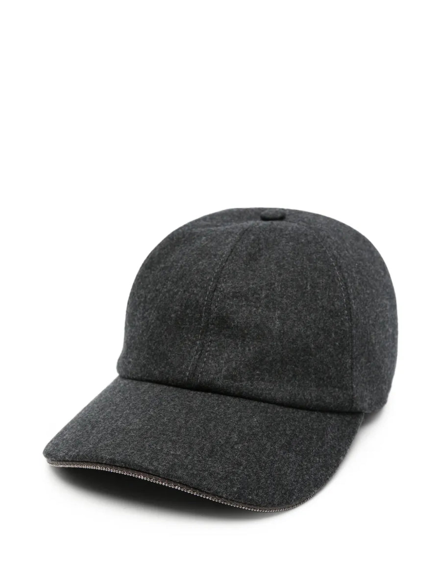 Peserico Virgin Wool 90% baseball cap in gray