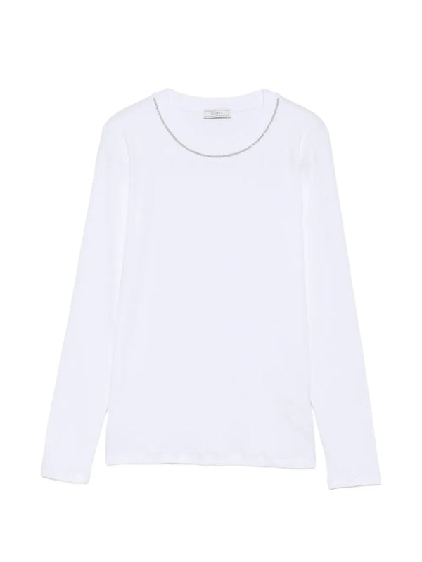 Peserico Cotton 94% long-sleeve top in white