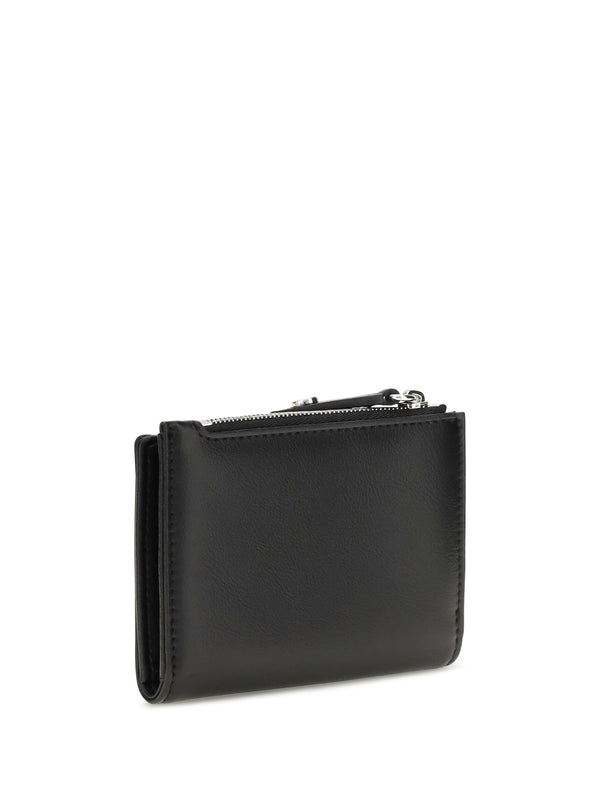 Leather Card Holder Slim Flap Black Calf Wallets & Purses