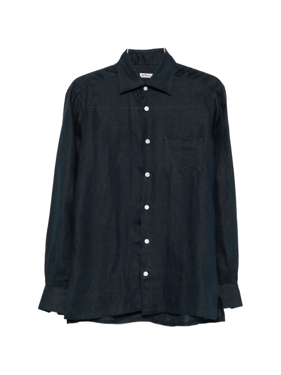 Kiton Linen shirt in navy