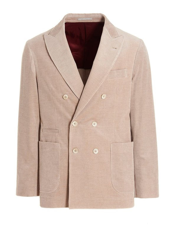 Brunello Cucinelli Mens Blazer Mq4357bbd_c2790 Tan Clothing