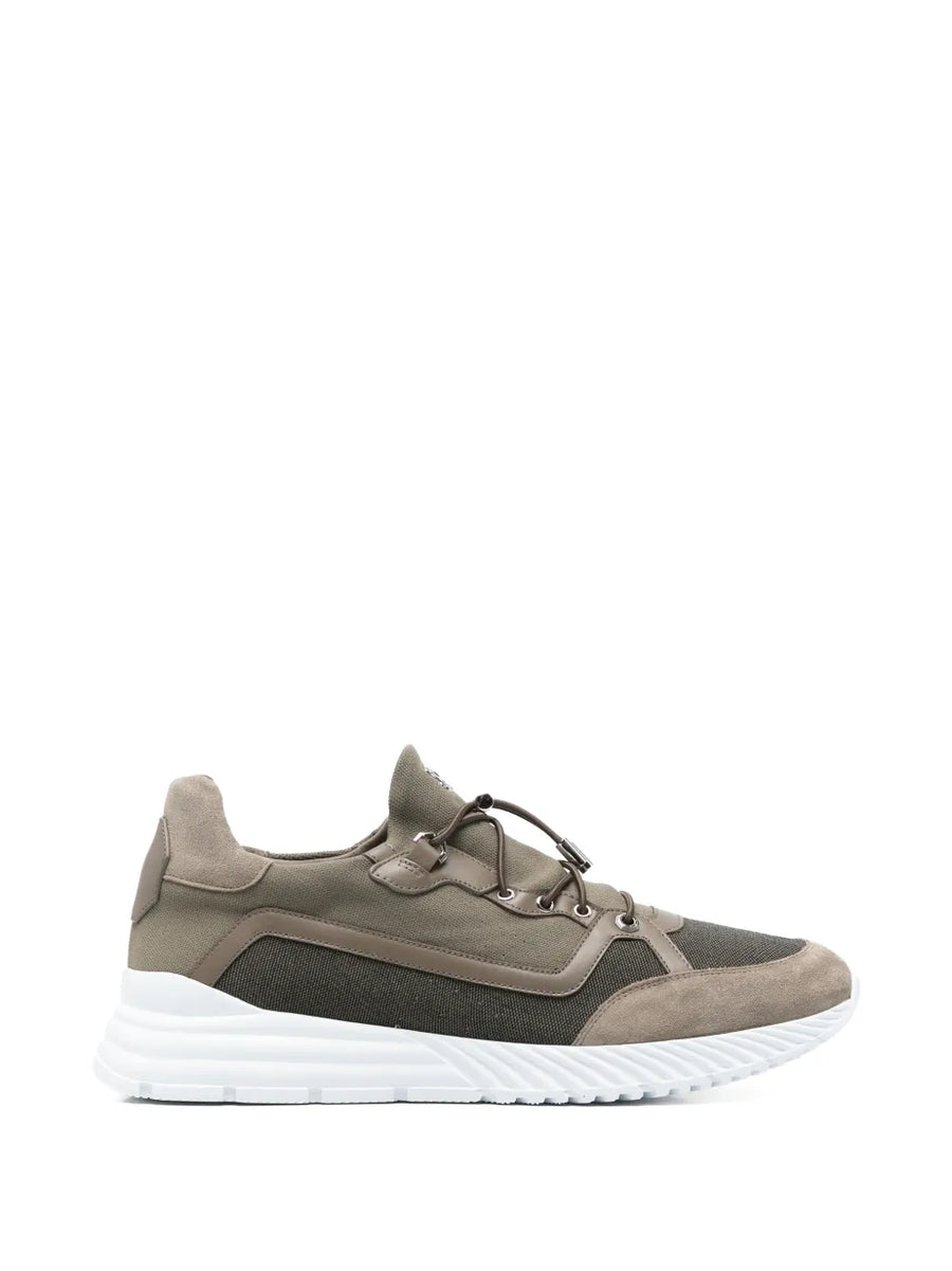 Stefano Ricci Suede and textile with rubber sole sneaker in olive green