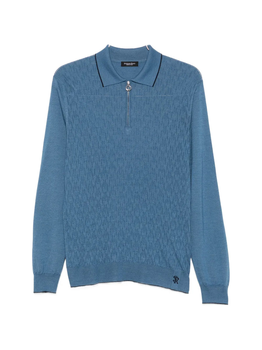 Stefano Ricci Knit shirt in teal blue