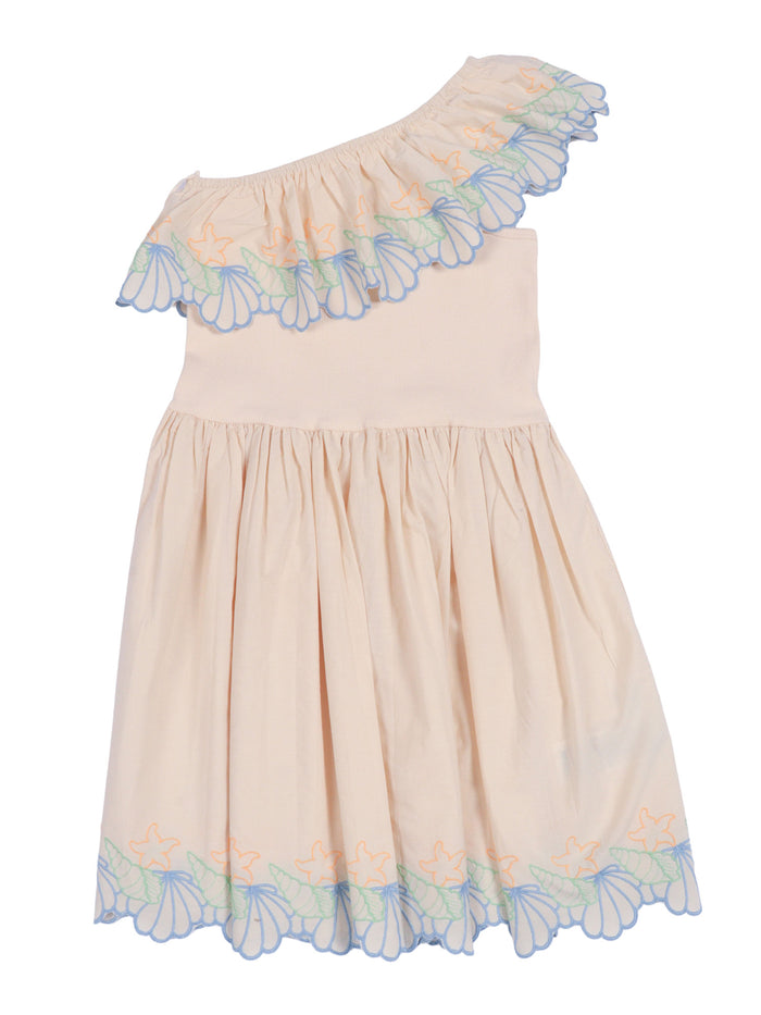 Cato Dress Ss White Cotton Organic