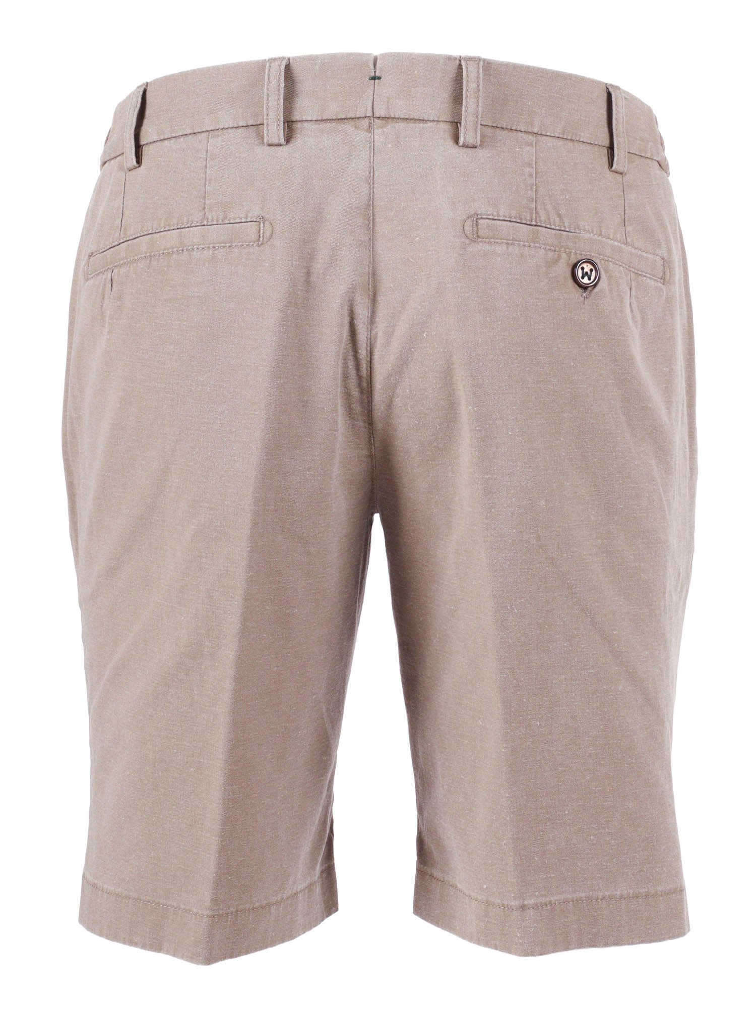 Ber_muda Elax-Gd Pants Beige Cotton Linen Elastane Bermuda Short