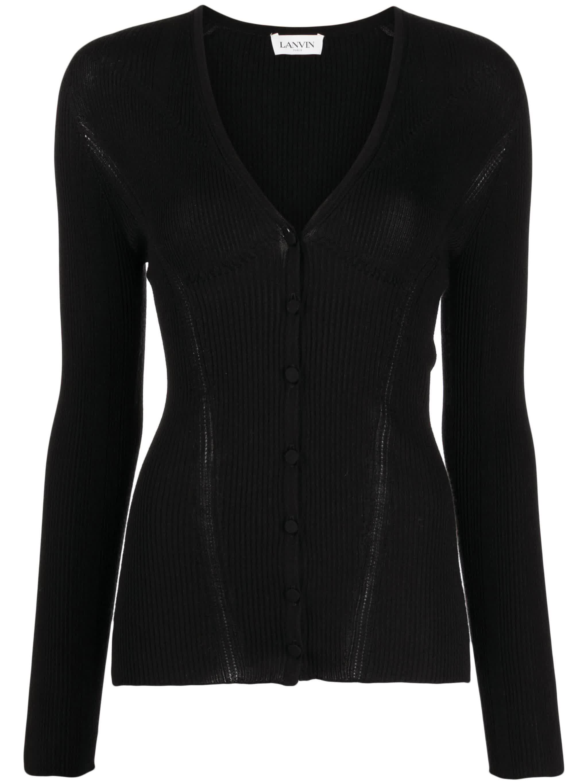 Engineered Cardigan Black Cashmere | Maglia