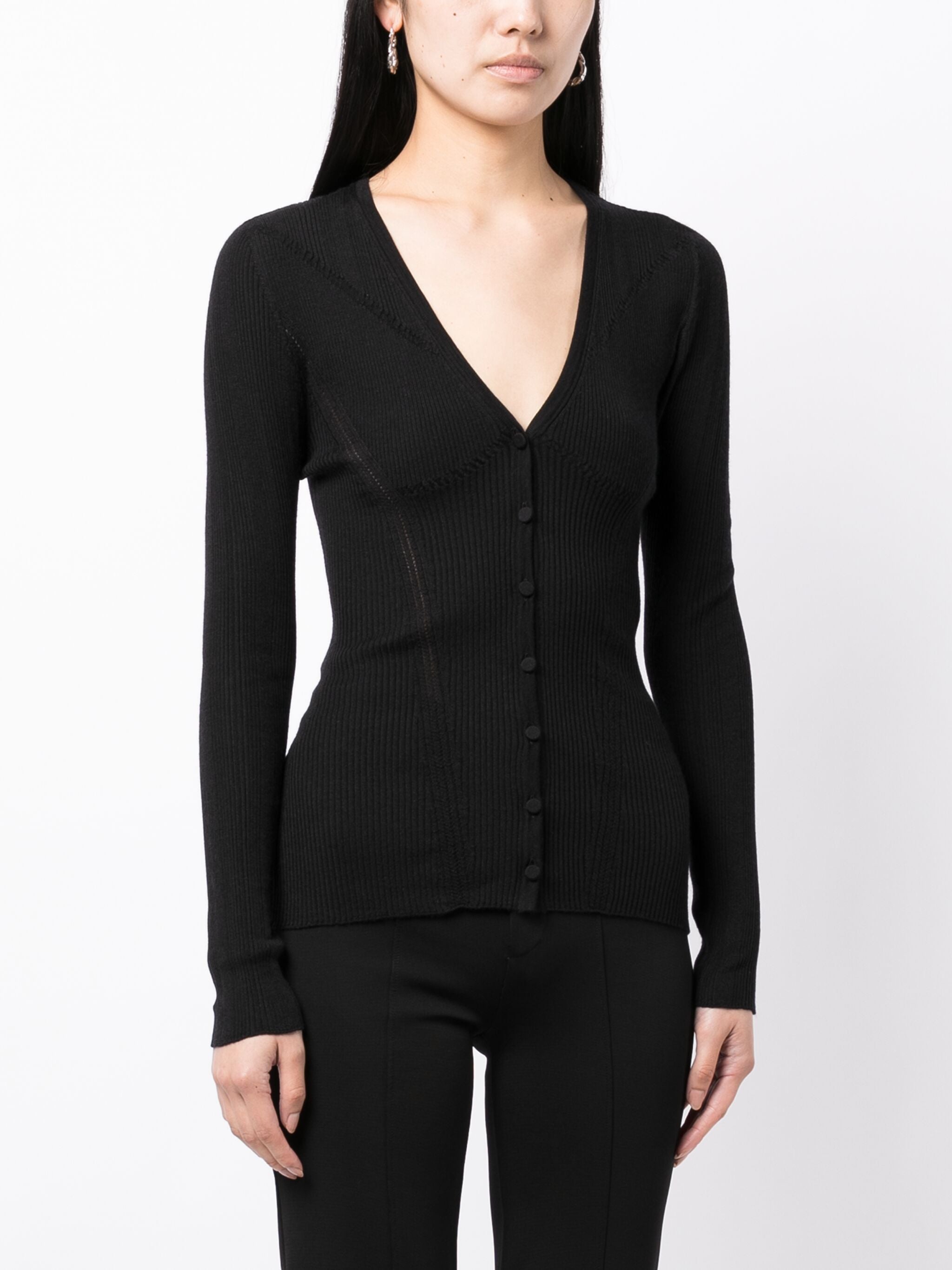 Engineered Cardigan Black Cashmere | Maglia
