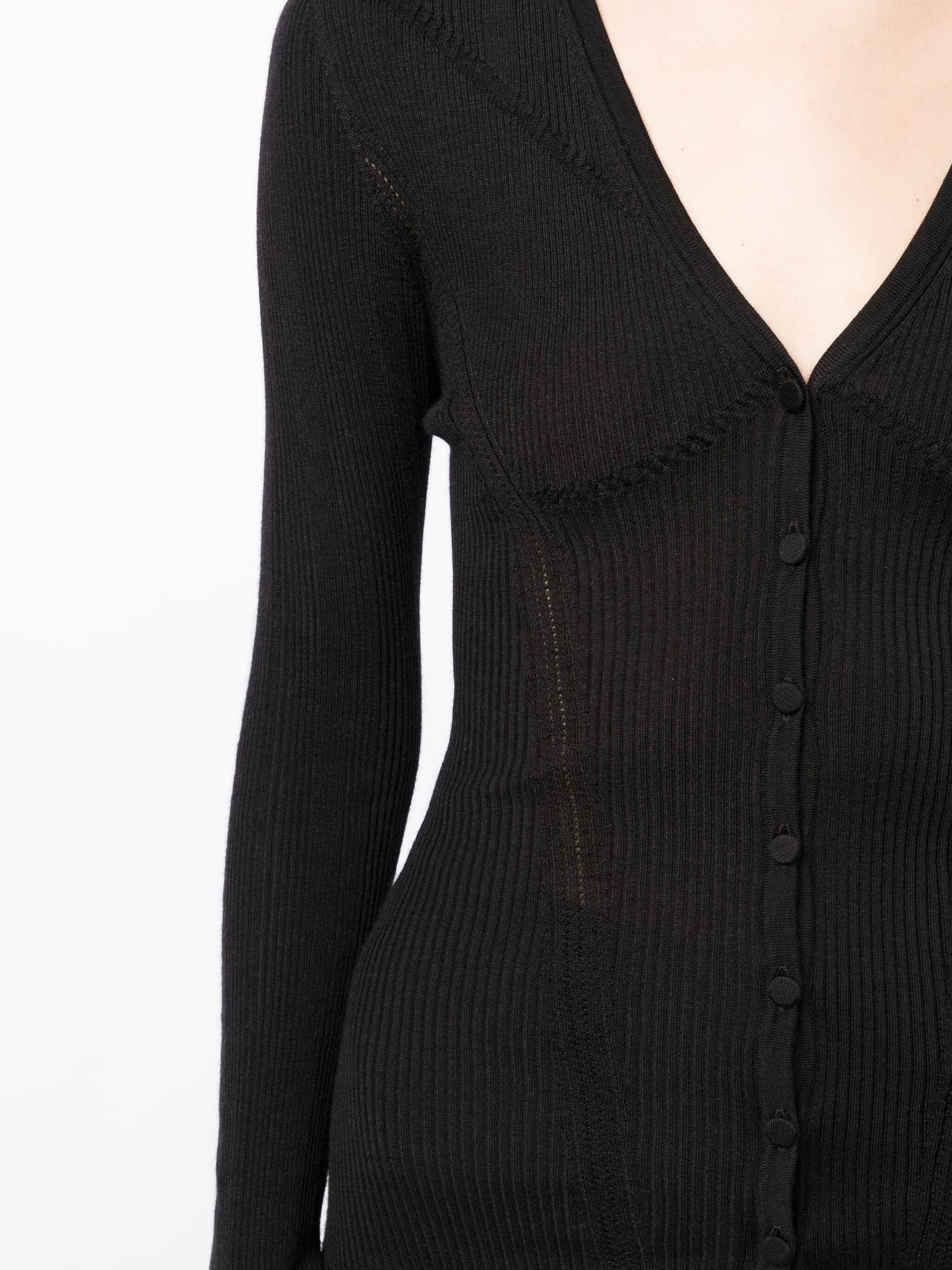 Engineered Cardigan Black Cashmere | Maglia