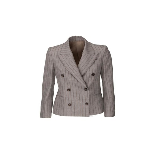 Brunello Cucinelli Womens Taupe Wool Double Breasted Jacket One Color Clothing