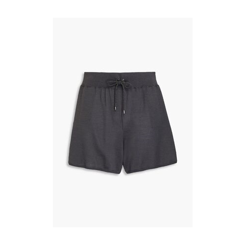 Brunello Cucinelli Womens Charcoal Drawstring Knit Shorts Grey