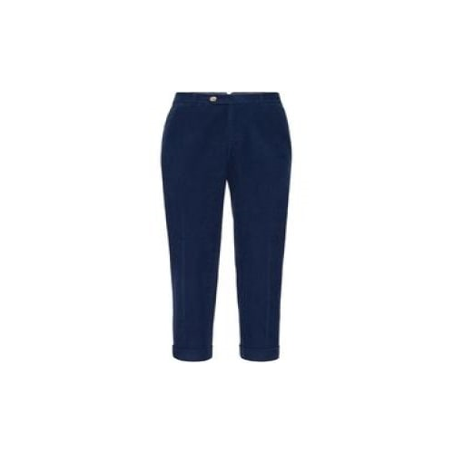 Brunello Cucinelli Mens Indigo Cotton Cropped Trousers Blue