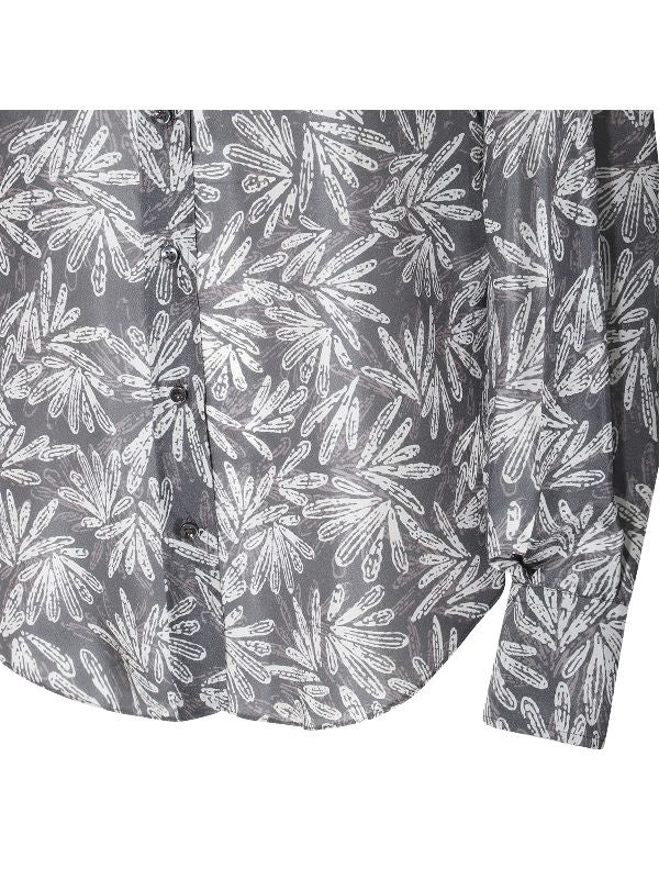 Brunello Cucinelli Womens Coal Printed Silk Button Front Shirt
