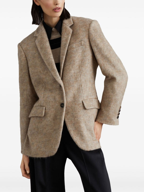 Brunello Cucinelli Womens Warm Brown Wool Blend Tailored Jacket One Color Clothing