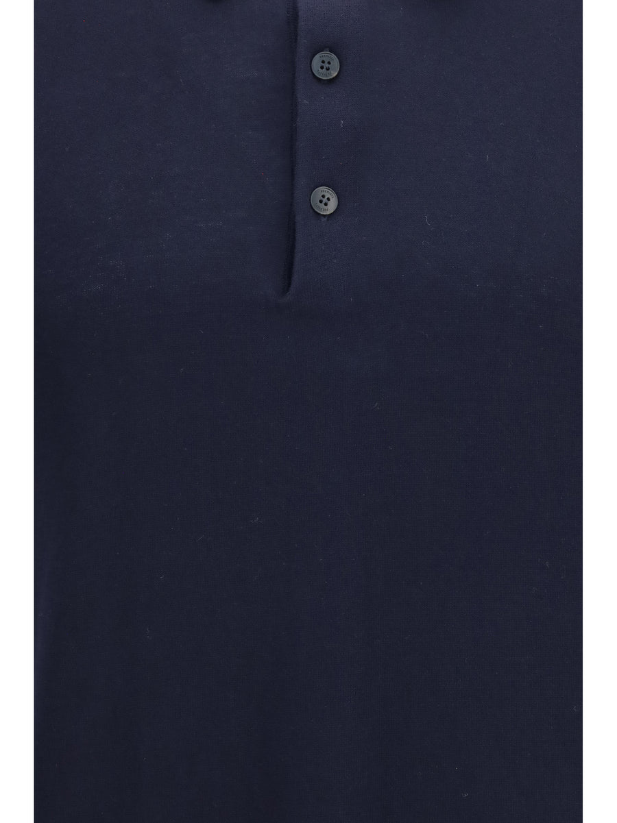 Polo Shirt Blue Cotton