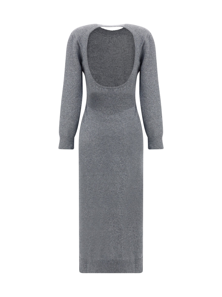 Knit Dress Medium Grey Cashmere (capra Hircus)