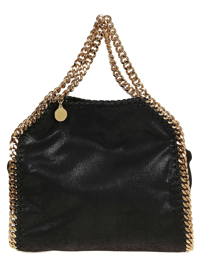 Mini Tote Eco Shaggy Deer W-gold Color Chain Black Polyester Borsa
