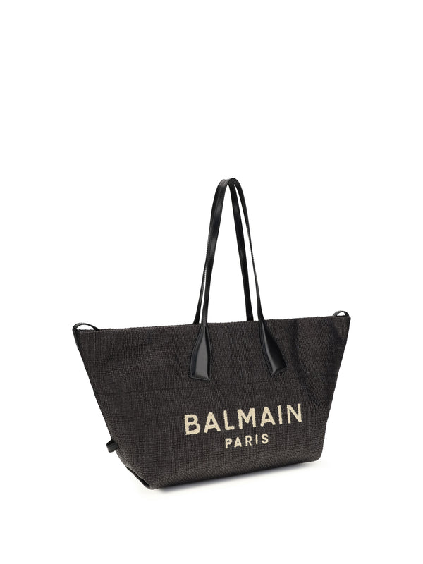 Shoulder Bag Track Black Leather And Raffia