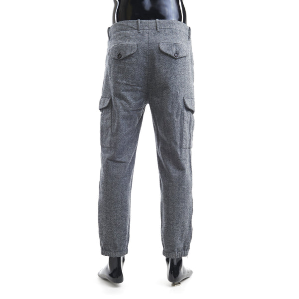 Brunello Cucinelli Mens Grey Wool Cargo Trousers