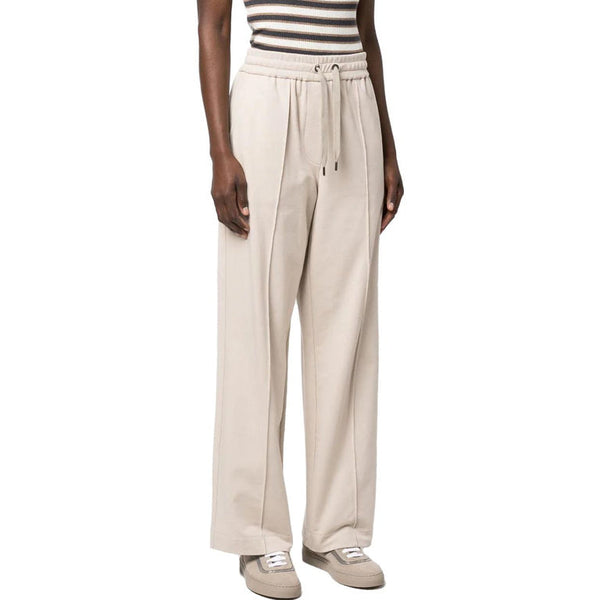 Brunello Cucinelli Womens Soft Stone Cotton Wide Leg Trousers