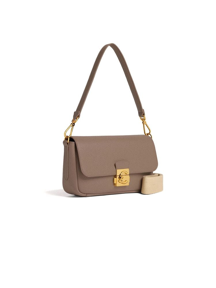 Coccinelle Shoulder Bag Warm Taupe Grained Leather / Shoulder-bags