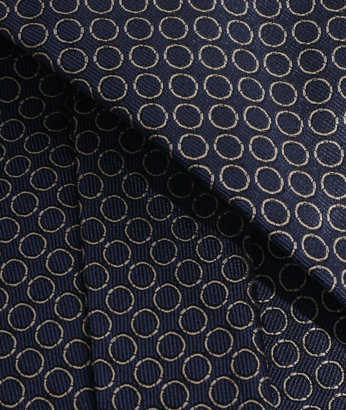 Perlage Silk And Linen Tie Blue Small Pattern