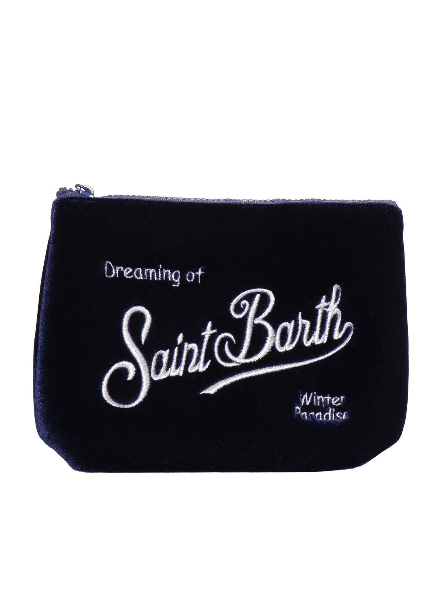 ALINE VELVET-61 EMB Blue Sbr Polyester Clutch Bags