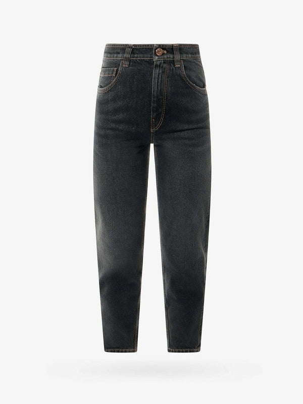 Brunello Cucinelli Womens Black Tapered Denim Trousers One Color