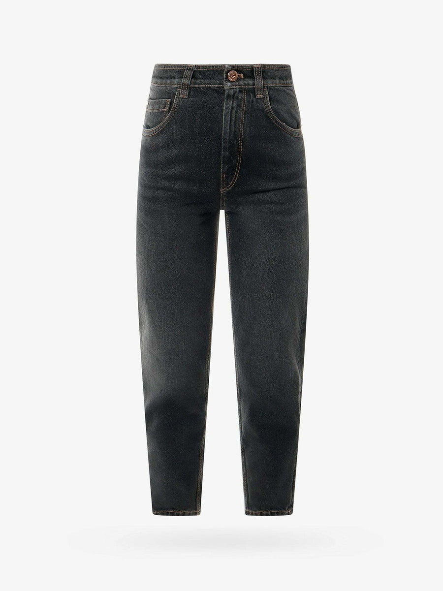 Brunello Cucinelli Womens Black Tapered Denim Trousers One Color