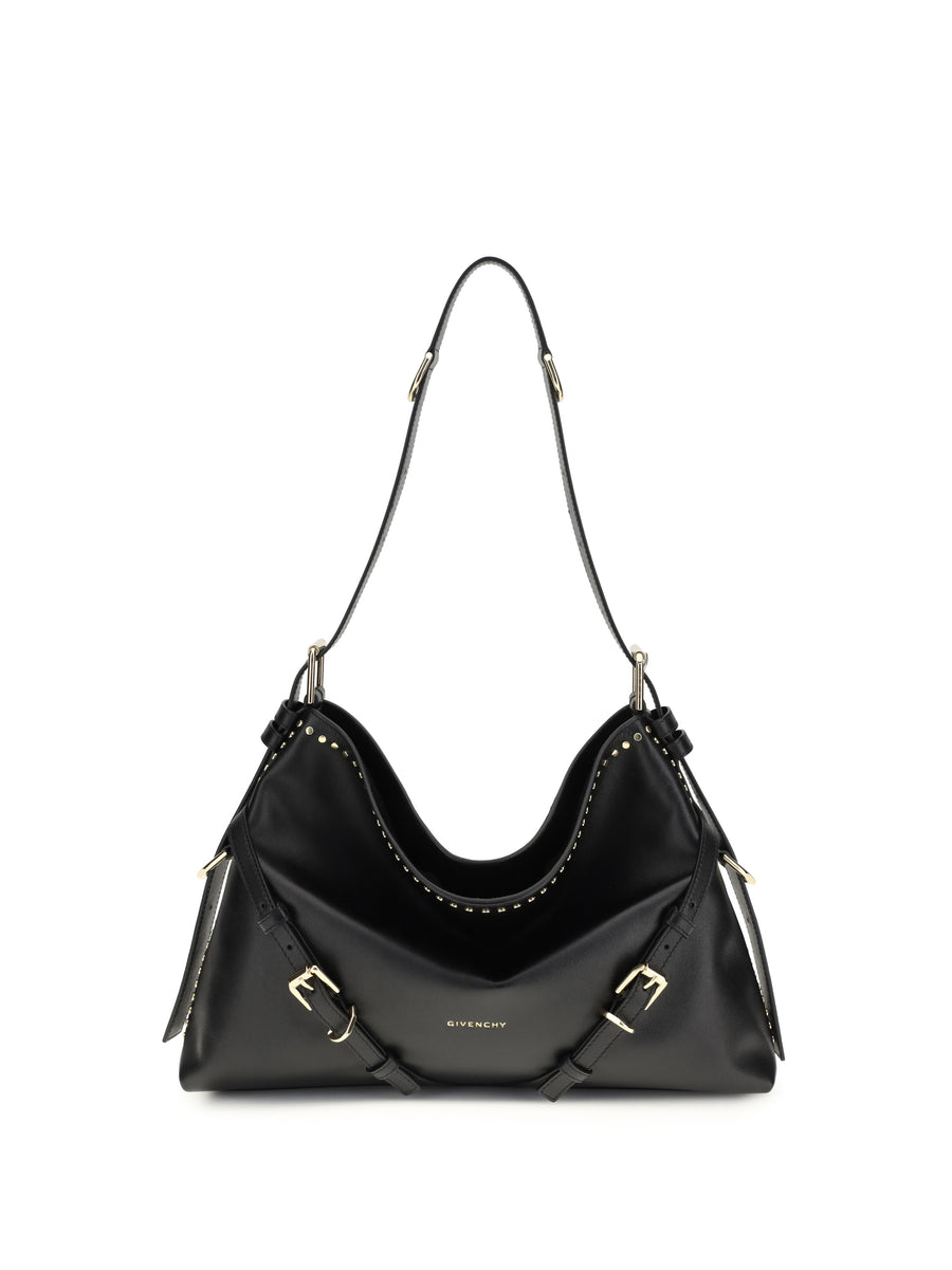 Shoulder Bag Voyou Shiny Leather Black Calfskin Handbags