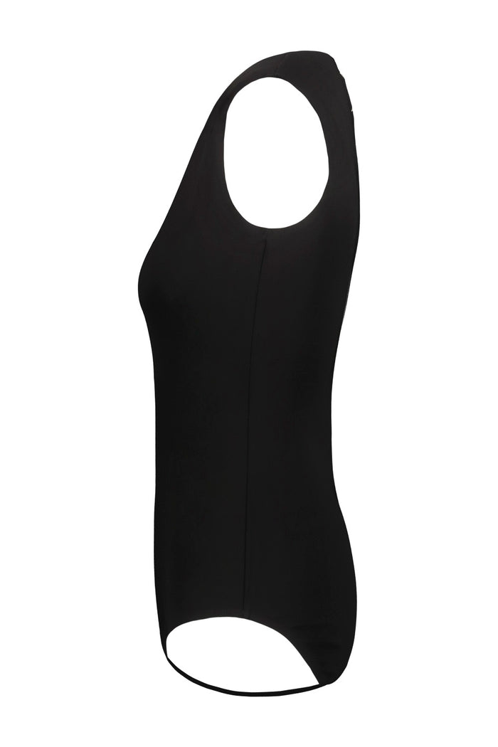 Sleeveless Bodysuit Black Viscose Elasthane Body