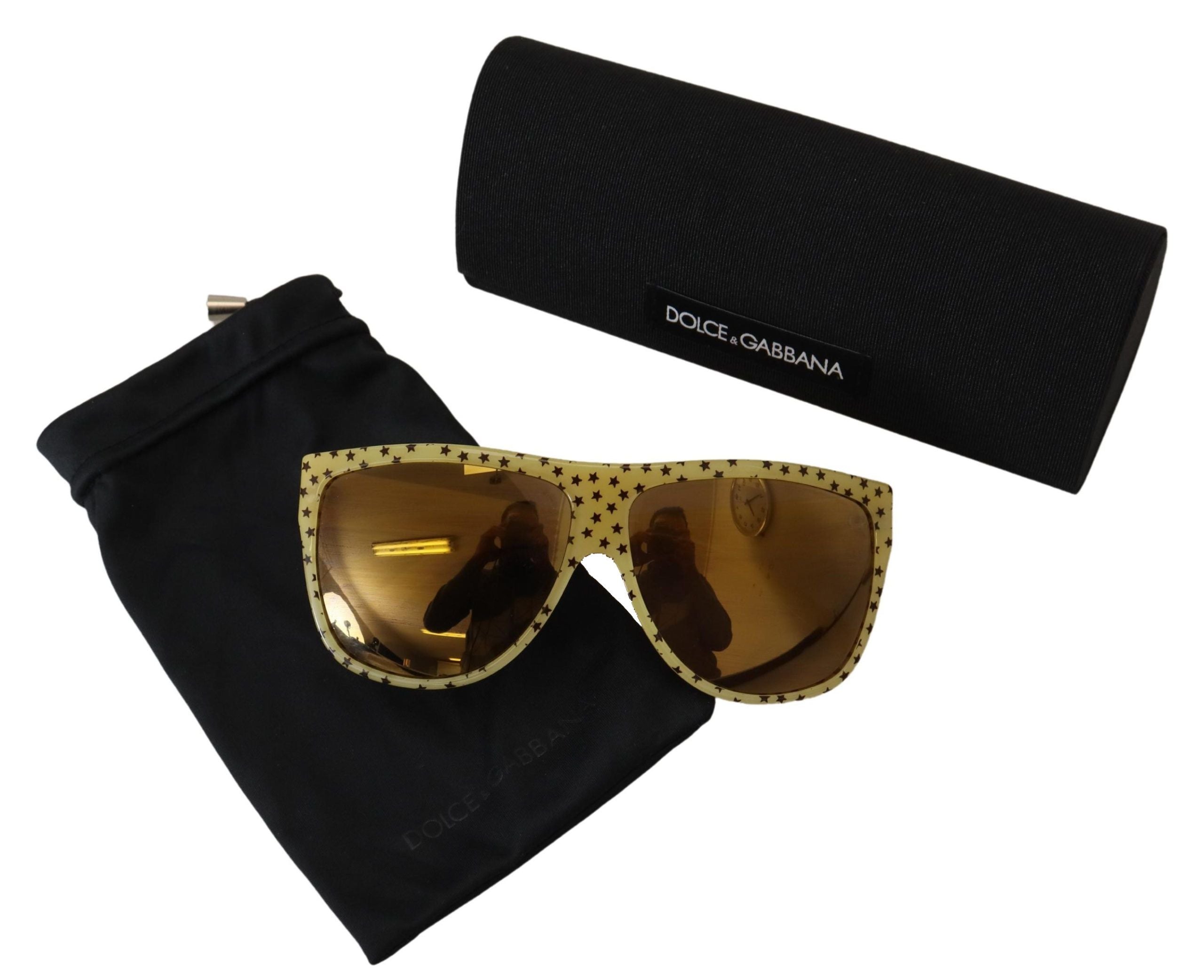 Yellow Stars Acetate Square Shades Dg4125 Sunglasses