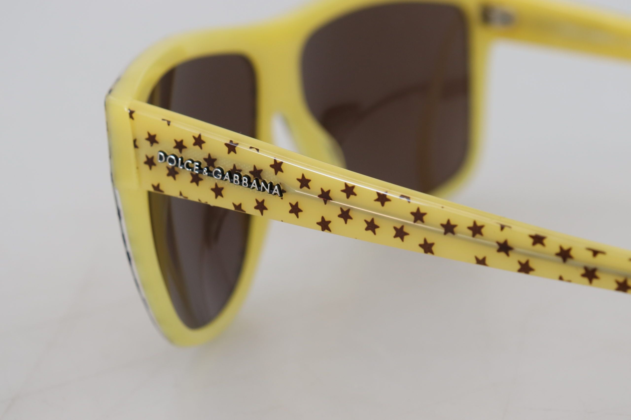 Yellow Stars Acetate Square Shades Dg4125 Sunglasses