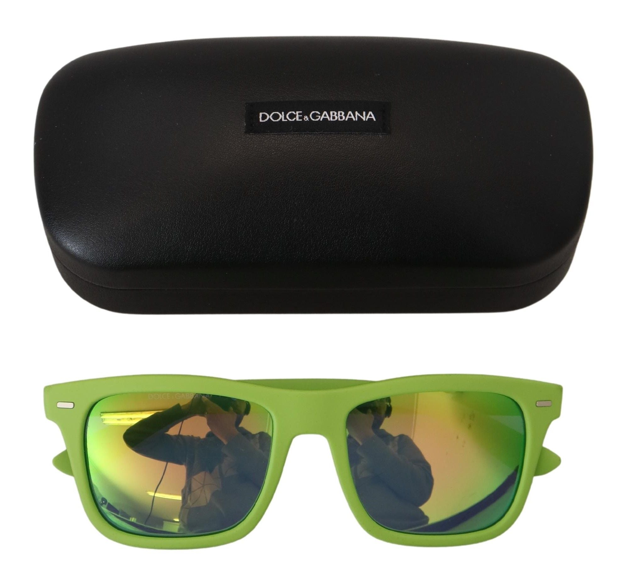 Green Rubber Full Rim Frame Shades Dg6095 Acid Sunglasses Polycarbonate