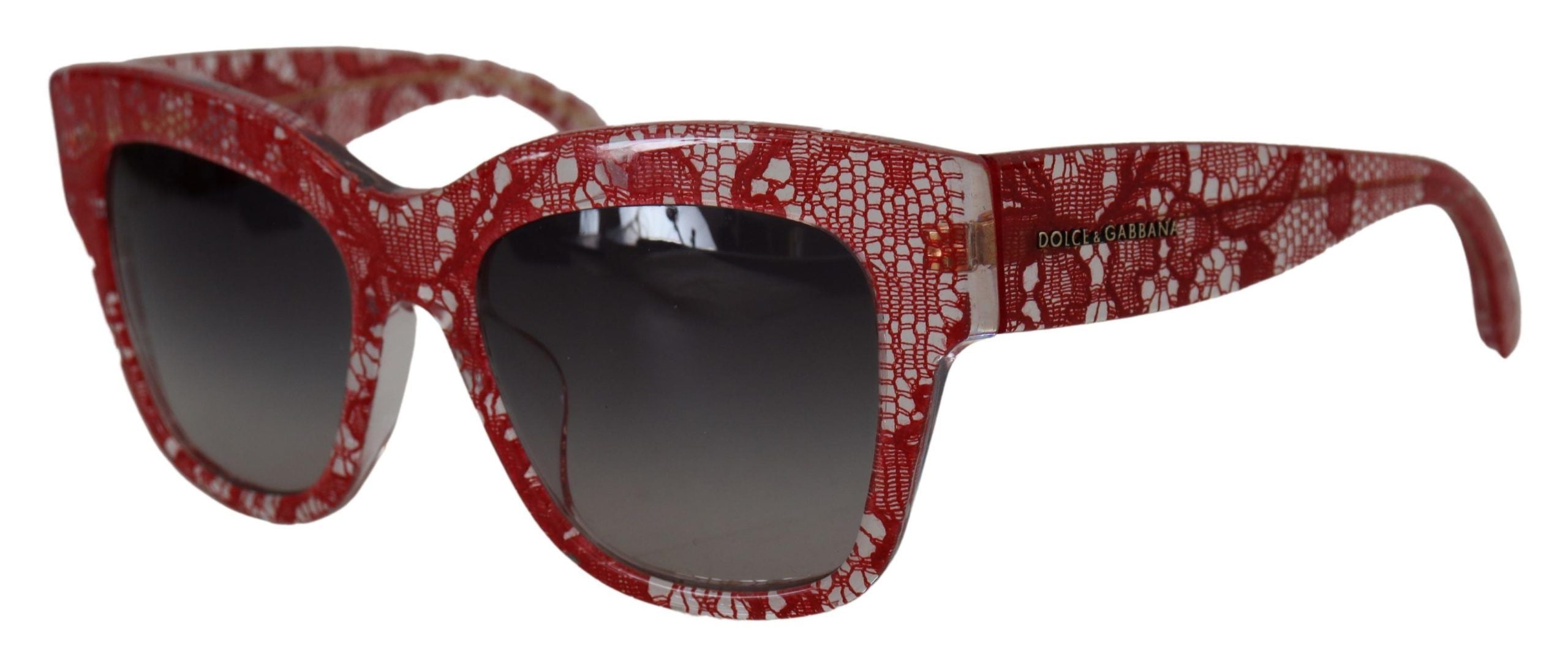 Red Lace Acetate Rectangle Shades Dg4231f Sunglasses
