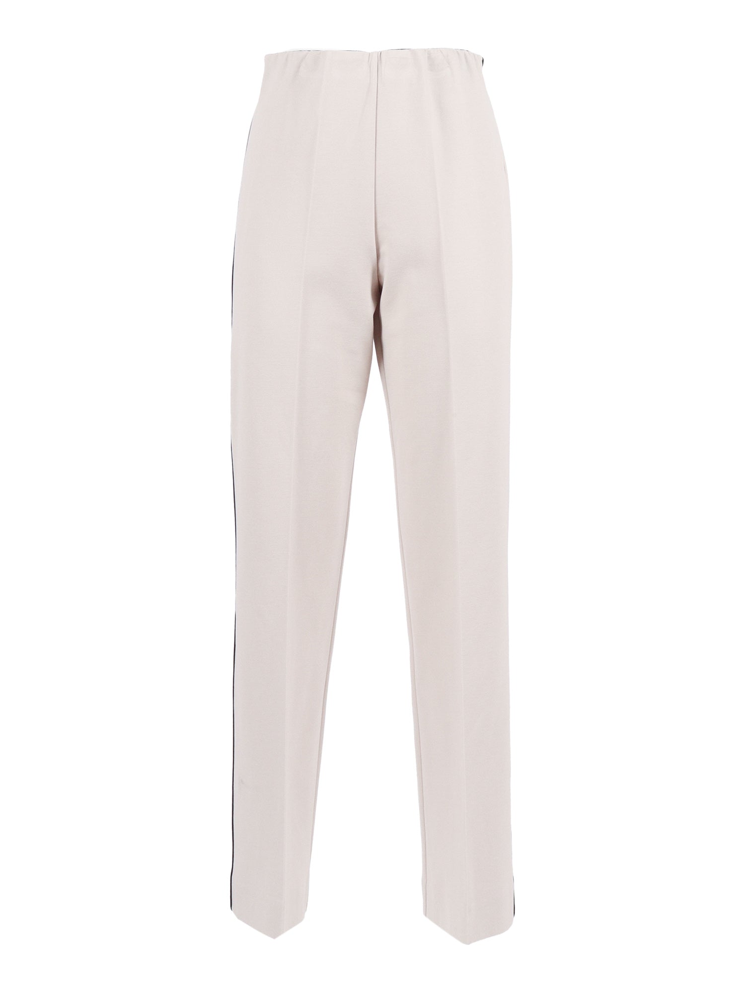 Flared Pants Beige Viscose Nylon Elastane