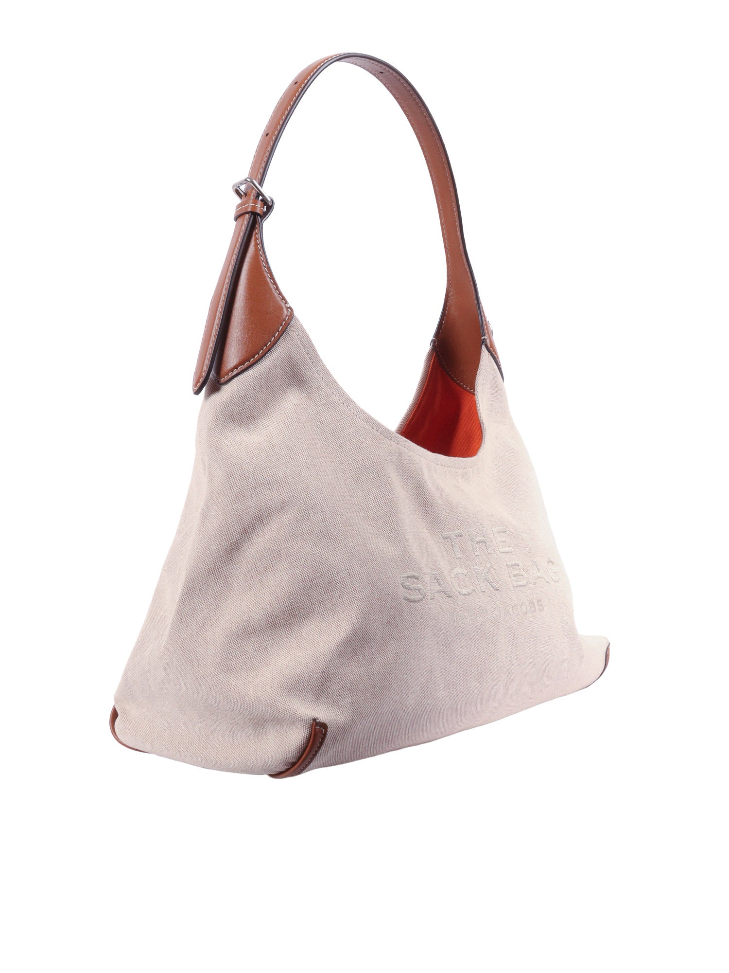 The Belted Sack White Cotton Polyester Shoulder Bag