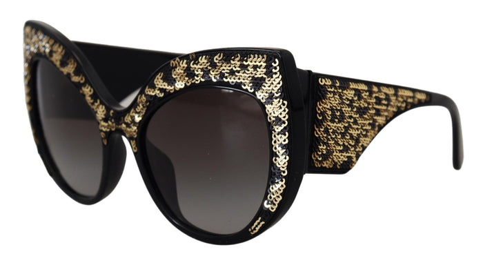Black Gold Sequin Butterfly Polarized Dg4326 Sunglasses Acetate