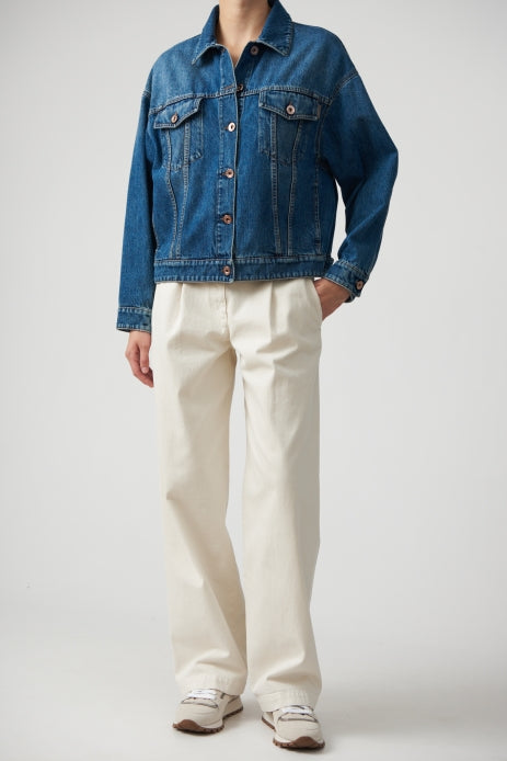 Brunello Cucinelli Womens Deep Blue Denim Jacket Clothing