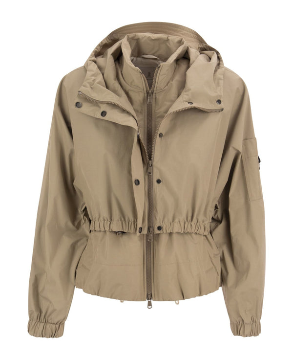 Brunello Cucinelli Womens Hazelnut Cropped Drawstring Jacket One Color Clothing