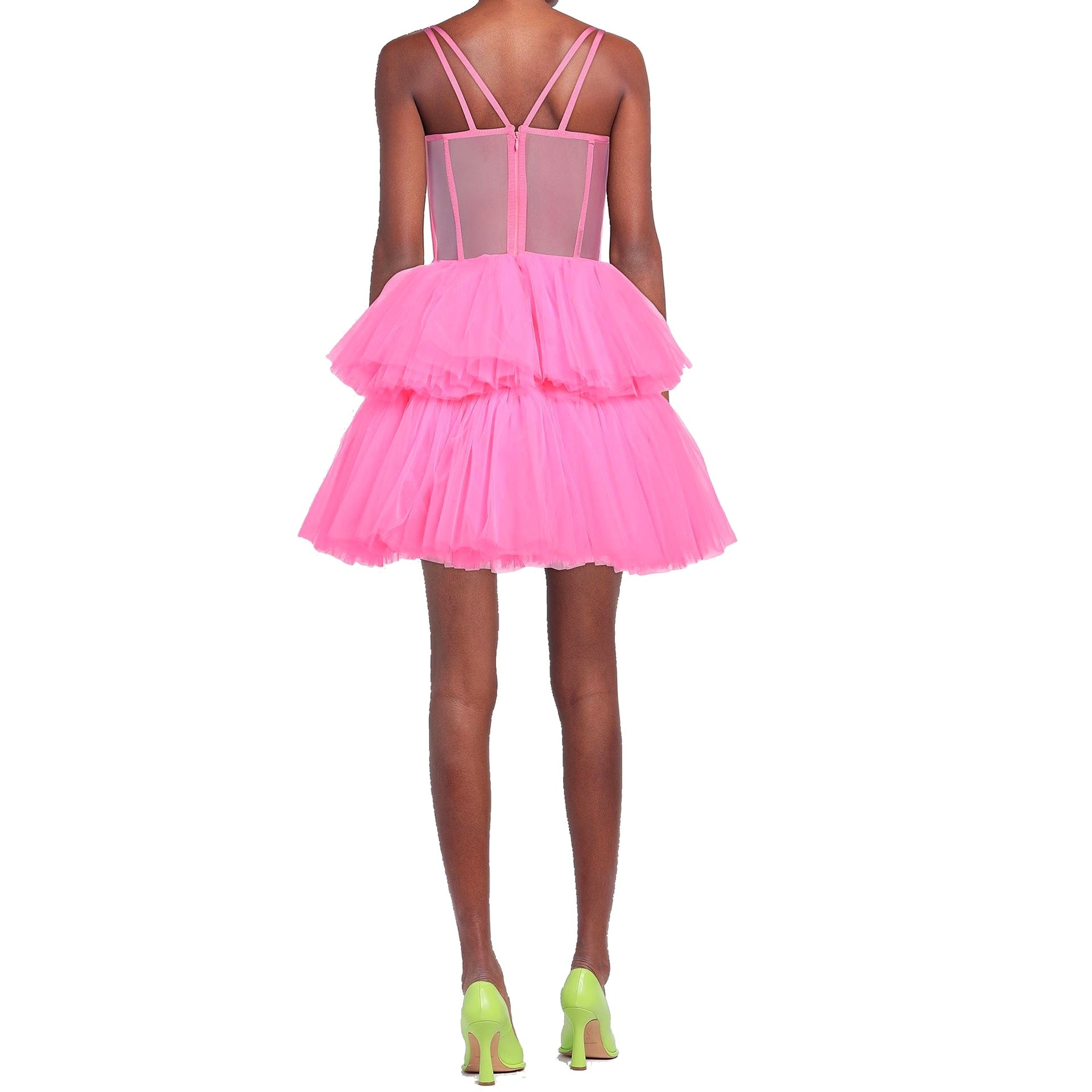 19:13 Dresscode Tulle Mini Dress Pink Cotton Elastane