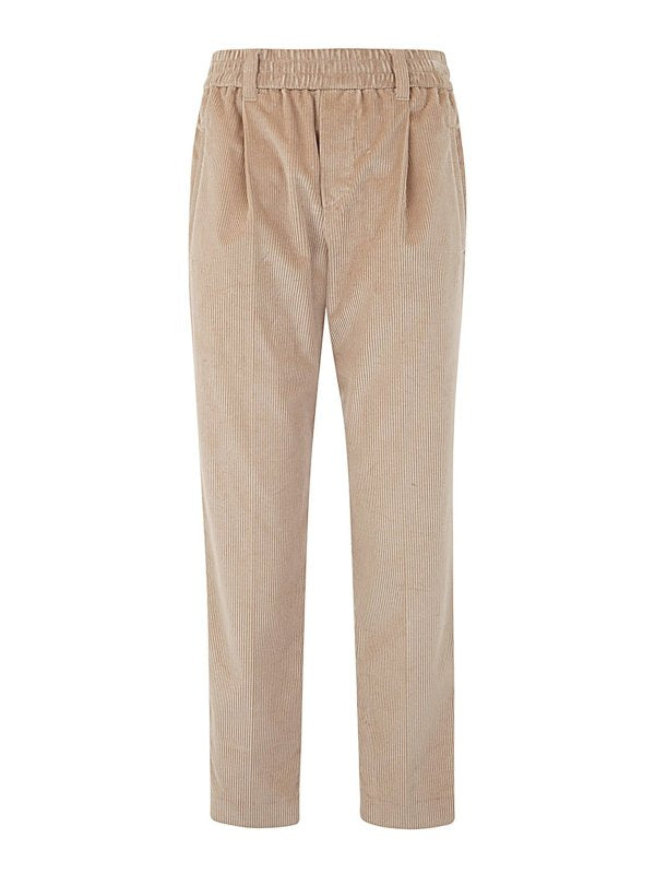 Brunello Cucinelli Womens Brown Cotton Relaxed Trousers