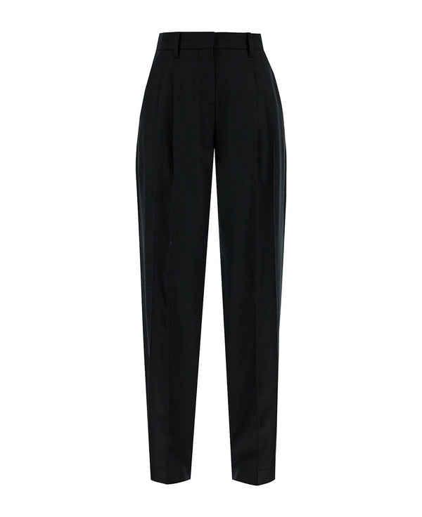 Brunello Cucinelli Womens Black Wool Tapered Trousers